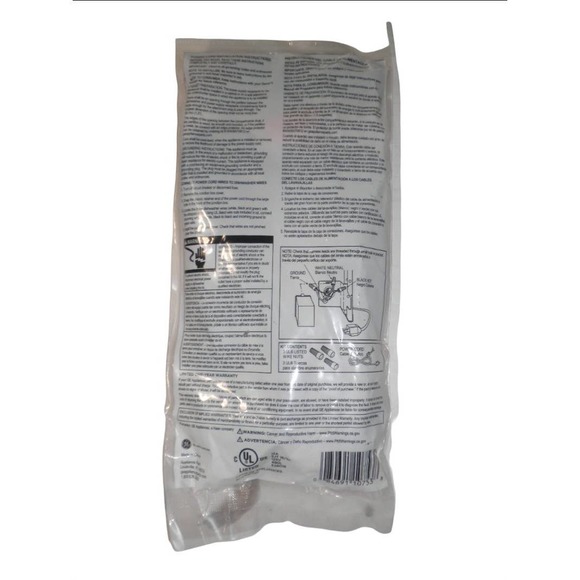 General Electric WX09X70910 Universal Dishwasher Power Cord, 5-Feet, 4-Inch - Picture 3 of 5